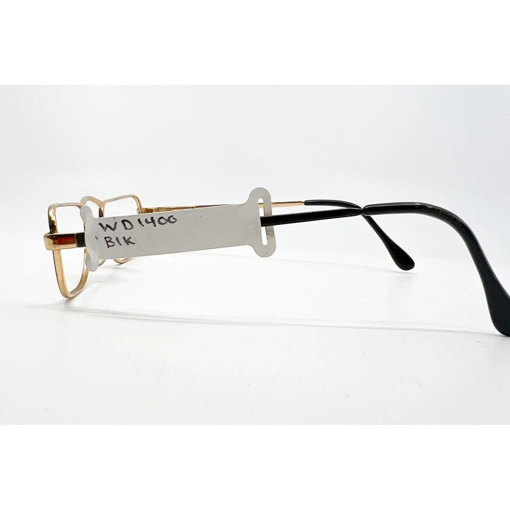 Wilshire Designs Eyeglasses Mens Gold Black WD1400 Rectangular 52-21-145